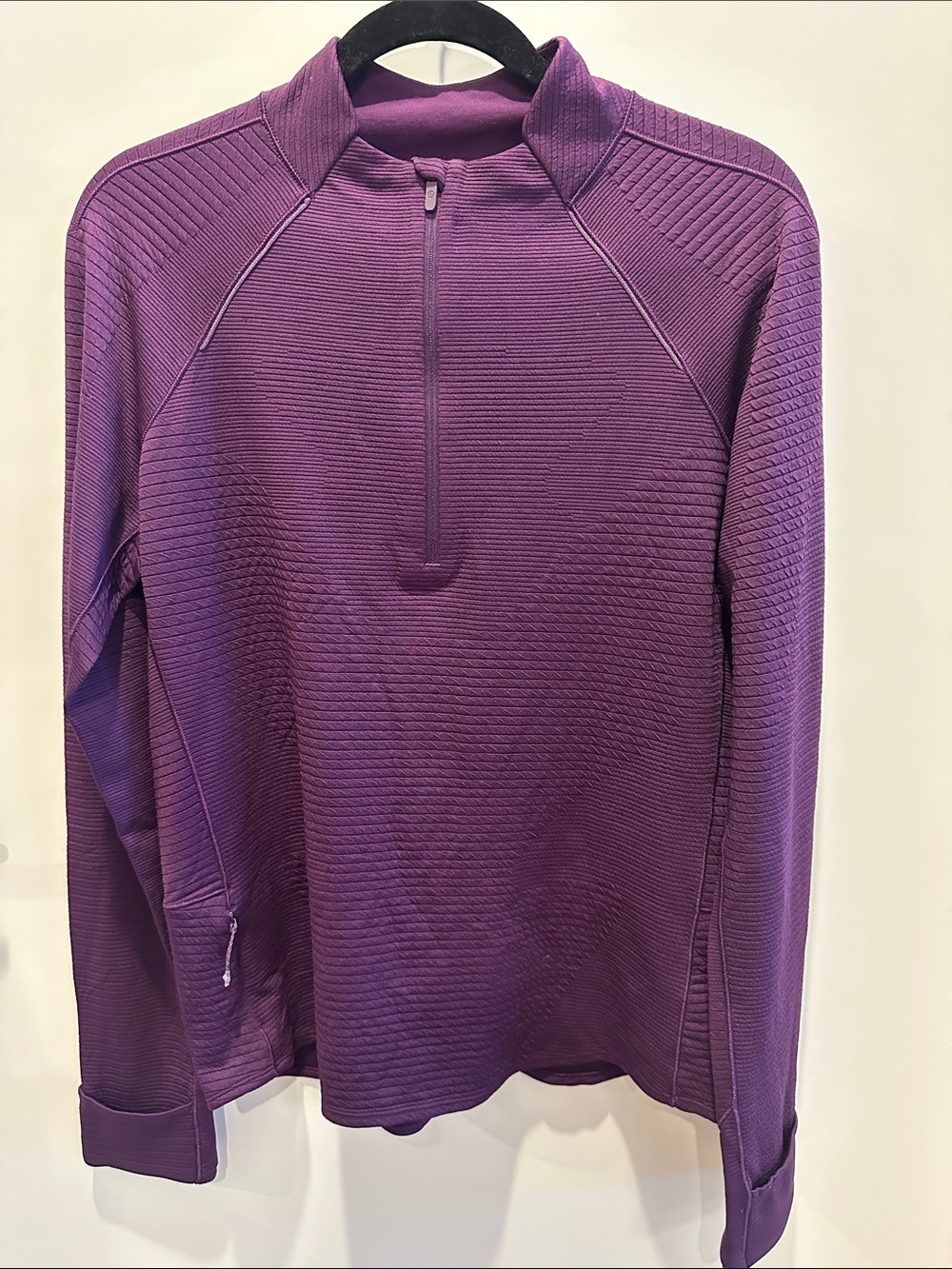 lululemon athletica Deep Plum Ribbed Quarter-Zip Pullover sz 12 New w/o tags